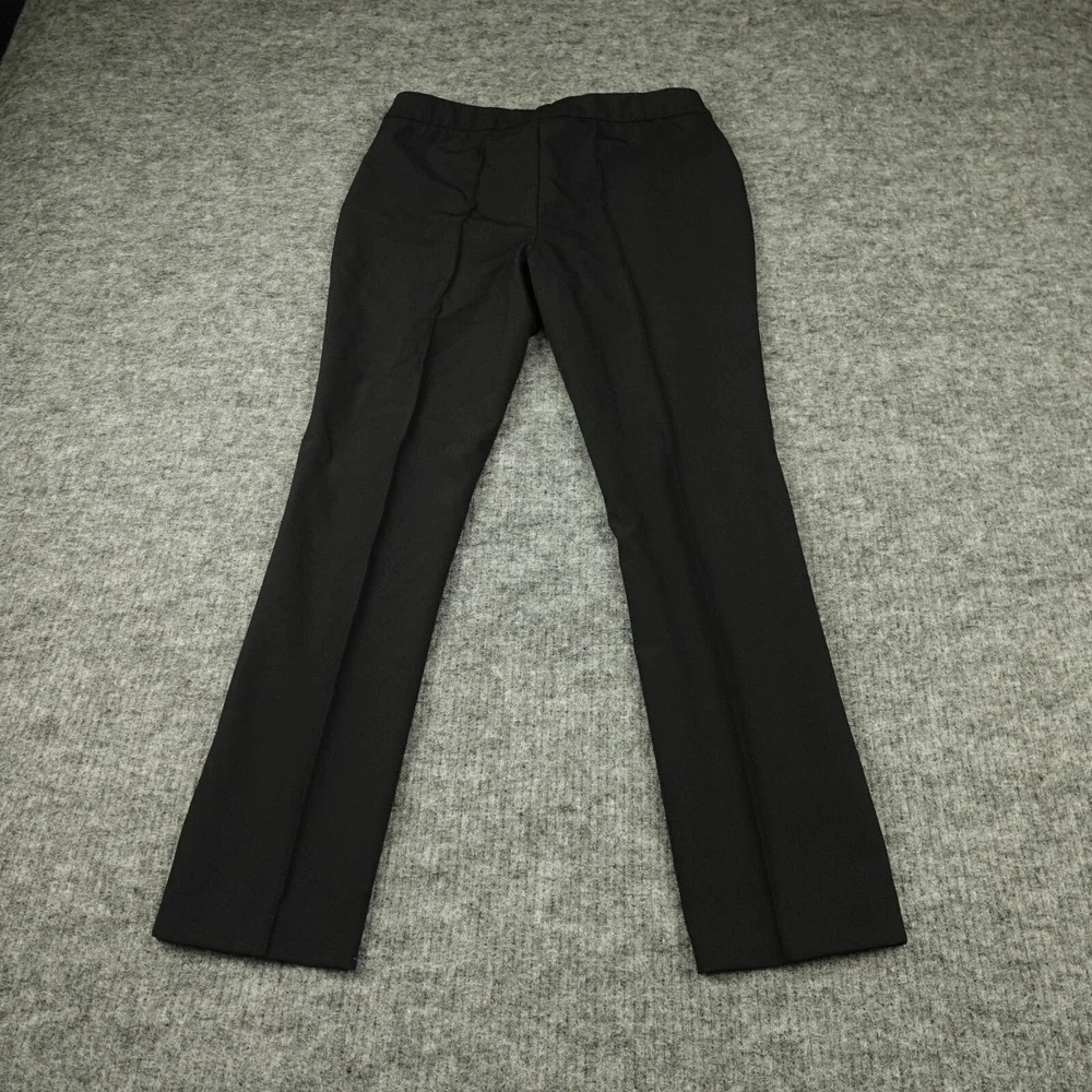 Lafayette 148 New York Pants Womens 10 Black Gramercy Acclaimed Stretch Straight - Picture 2 of 9